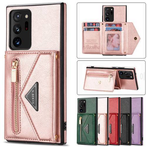 For Samsung Galaxy S22 Ultra S21 S20 FE Note20 Ultra Plus A13 A53 5G A12 A52S A52 Case Leather Wallet Card Slot Kickstand Cover