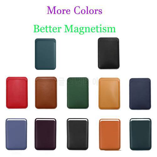 official color Original Leather Wallet with Magnetic Wireless Case For iPhone 13 Pro Max 13Mini 12 Pro Mini Magnetic Card Holder