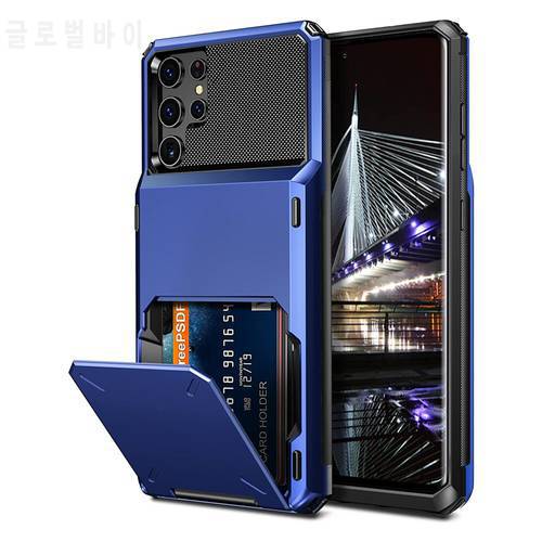 For Samsung Galaxy S22 Ultra Case S22 Plus S22+ Wallet Credit Card Holder Slot Cover for Samsung Galaxy S22 S 22 Plus Ultra Capa