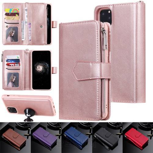 Magnetic Flip Leather Phone Case for iPhone 14 13 Pro Max 12 11 XS XR X SE 2022 8 7 6 Plus Zipper Wallet Card Back Cover Coque