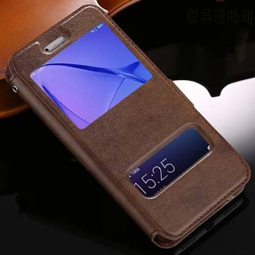 P8 Lite 2017 High Quality Hot Flip Ultrathin View Window Leather Case For Huawei Honor 8 Lite Luxury Phone Cover