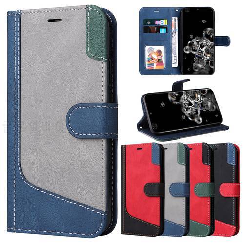 For OPPO Reno 7 Case Color Stitching Flip Leather Wallet Cover For Oppo RENO 7Z 5Lite 5F 4Lite 4F 4Z F21 F19 F17 Pro Phone Bags