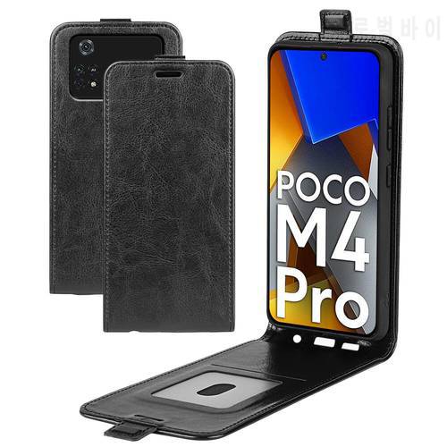 POCO M4 PRO 4G 2022 Flip Vertical Leather Case Book Card Holder For Xiaomi POCO M4 PRO M4PRO 4G Full Cover Casing
