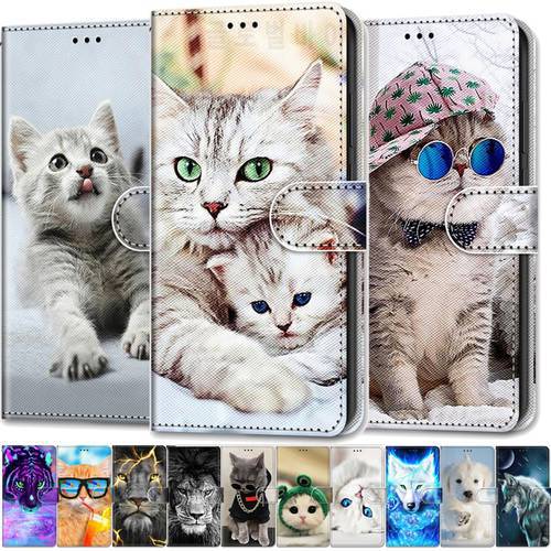 Cool Animals Case For Samsung A13 4G Flip Leather Case na For Galaxy A13 A23 A33 A53 A73 5G A03 Core A03s Wallet Cover Lion Bear