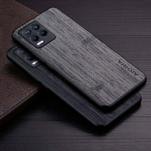 Case for Oppo Realme 8 Pro 8S 5G 8i funda bamboo wood pattern Leather phone cover Luxury coque for oppo realme 8 pro case capa