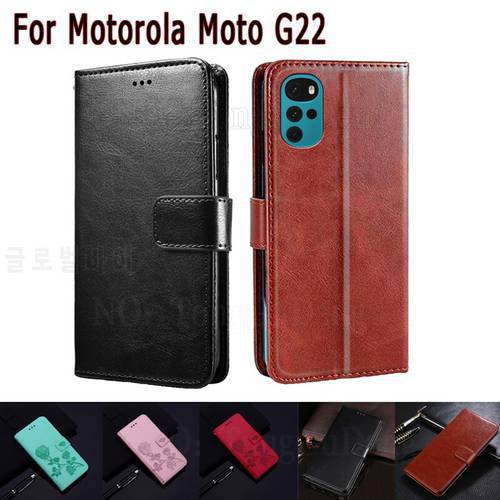 Phone Cover For Motorola Moto G22 Case Magnetic Card Flip Wallet Leather Protective Hoesje Etui Book For Moto G 22 Case XT2831-3