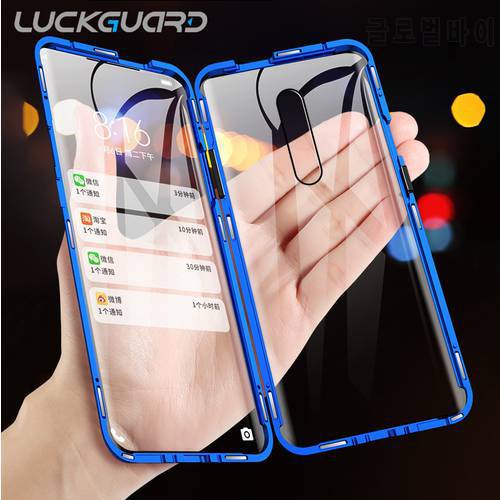 Double Sided Glass Magnetic Metal Bumper Case for Oneplus 7 7T 8 9 Pro One Plus 7 Pro 8 7pro 360 Screen Protector Full Cover