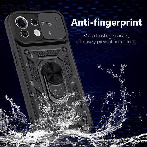 Push Window Case For Xiaomi 12 12X 11 Lite 11X 11T Pro For Poco F3 GT X3 NFC M4 Pro 5G M3 C3 Magnetic Stand Armor Bumpers Cover
