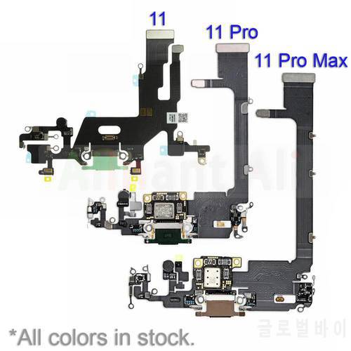 Original Bottom Mic USB Charger Sub Board Connector Port Dock Charging Flex Cable For iPhone 11 Pro 11Pro Max Repair Parts