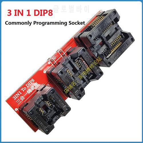 Programmer Adapter Socket SOP8 To DIP8 SOP16 to DIP8 3 In 1 Burning Seat Adapter Conversion Seat Commonly Programming Socket
