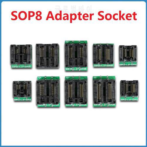 SOP8 Adapter Socket Burning Seat SOP 14/16/18/20/24/28 To DIP Wide Narrow Body Chip Adapter IC Conversion Test Socket 150 200MIL