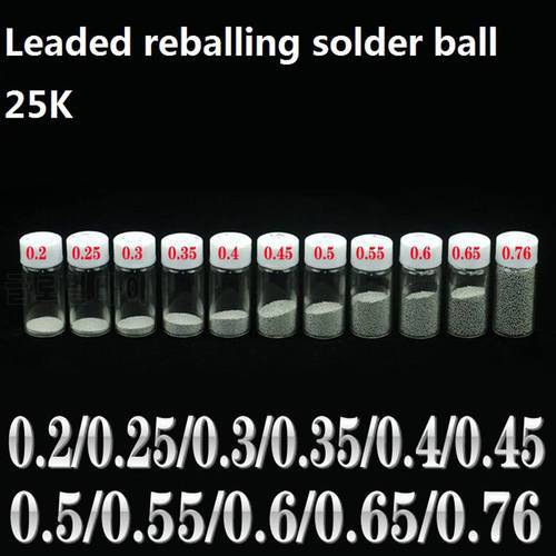 25K 11Pcs/Set Lead BGA Reballing Solder Ball Set For IC Chip Rework Repair Tools Accessories 0.2 0.25 0.3 0.4 0.5 0.6 0.76mm