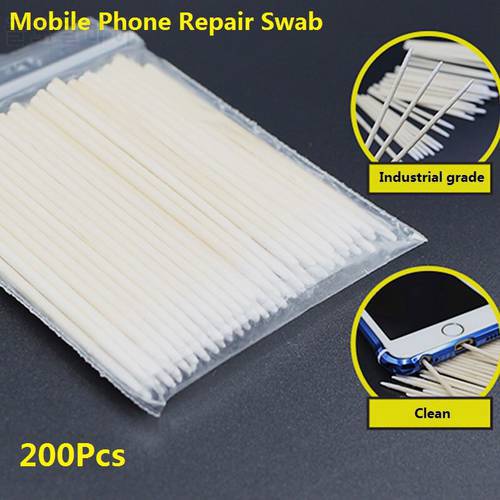200Pcs Mobile Phone Charging Port Cleaning Swab Headphon Hole Clean Ultra-fine Cotton Swab Dedusting For Apple Android Mobile