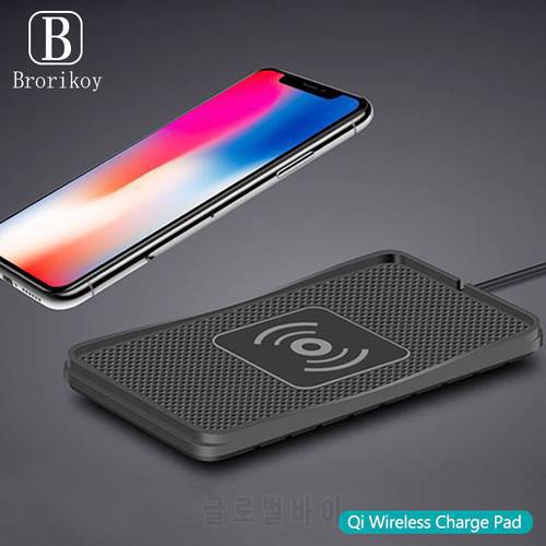 10W Car Wireless Charger Pad Silicone for Samsung S20 S10 Note 10 + iPhone 11 12 Pro Max 8 Plus Wireless Car Fast Charging Pad