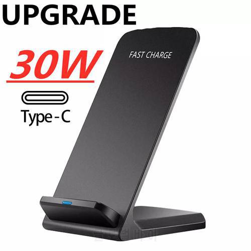 30W Wireless Charger Stand For iPhone 13 12 11 X XR SE 8 Induction Fast Charging Pad Docking for Samsung Xiaomi Phone Holder