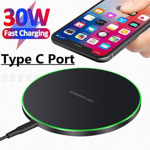 NEW 30W Fast Qi Wireless Charger Pad for iPhone 13 12 11 X Pro Max For Samsung Galaxy S21 S20 S10 S9 S8 Xiaomi Wireless Charging