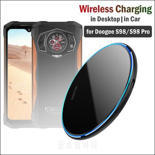 10W Fast Qi Wireless Charging for DOOGEE S98/S98 Pro Rugged Phone Wireless Charger Car Charging Stand for Doogee S98 Holder