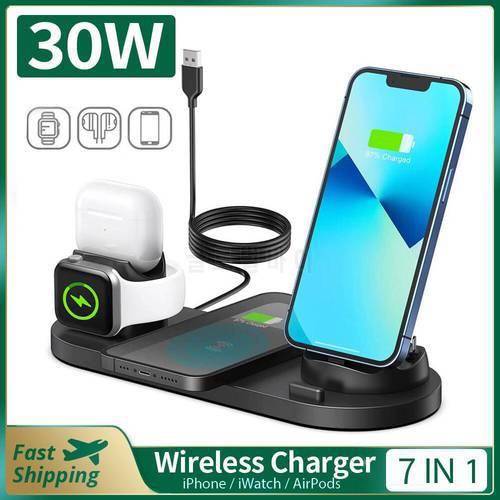 8 in 1 Wireless Charger Fast Charging Station for iPhone 13/14/12 Pro Max/11 Series/XS Max, iWatch 7/6/SE/6/5/4/3, AirPods Pro