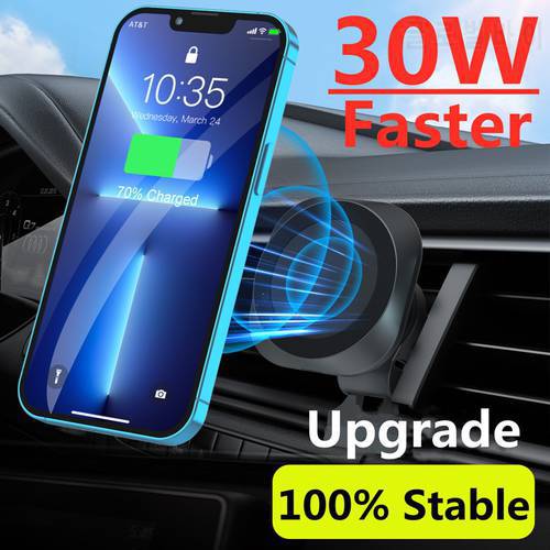 30W Magnetic Wireless Chargers Car Phone Holder Stand Fast Charging Station For Macsafe iPhone 12 13 Pro Max macsafe Charger