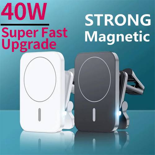 NEW 40W Magnetic Car Wireless Charger Air Vent Holder for magsafing iPhone 12 13 Pro Max Mini Qi Fast Car Charging Phone Stand