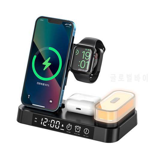 3 in 1 Wireless Charger For iPhone 13 Pro Max 12 11 Apple Watch Series 7 Charger Dock 30W Fast Charging Station For Airpods Pro