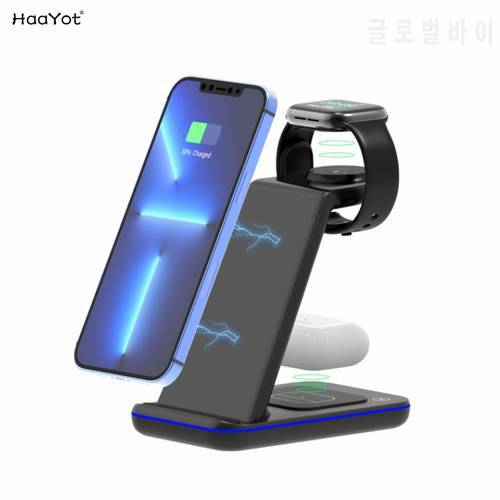 Wireless Charger For Iphone 3 in 1 Charging Station for Samsung Galaxy Z Fold/Flip/S22/S21/Note20 Watch 4/3/Active Buds Airpods
