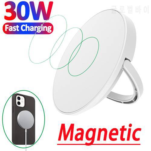 30W Magnetic Wireless Charger Pad Holder For Apple iPhone 13 12 Pro Max Mini Macsafe Type C Fast Wireless Charging Station