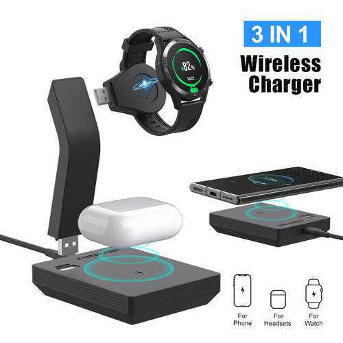 For Amazfit Bip U GTS GTR 2 Smart Watch 3 in 1 Wireless Charger Stand Dock For Samsung Watch4 Active Huawei gt3 gt2 Accessories