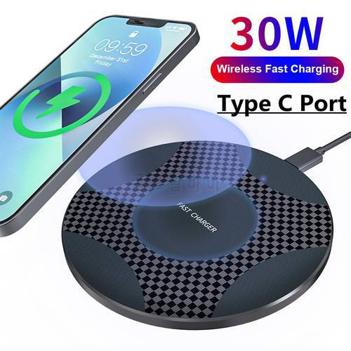 30W Wireless Charger Pad For iPhone 13 12 11 Pro Max X Xr Xs 8 Fast Charging Station For Samsung S10 note 9 8 Xiaomi Chargers