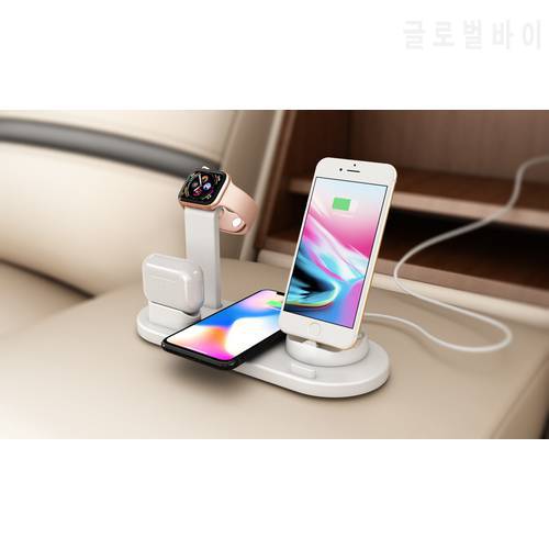 4 in 1 USB-C MagSaf Quick Wireless Charger Adapter Docking Station Stand For Apple Watch Smartphone iPhone 8 X 11 12 13 EarPod
