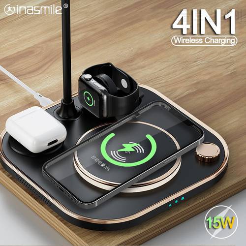 4 in 1 Fast Wireless Charger Stand for iPhone 13 12 PRO MAX Airpods pro 3 2 iwatch 6 Fast Charging Dock Station for samsung s20