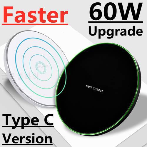 60W Wireless Charger Pad for iPhone 13 12 11 Pro Max X Xs Samsung S20 S10 S9 Xiaomi Induction Fast Wireless Charging Station