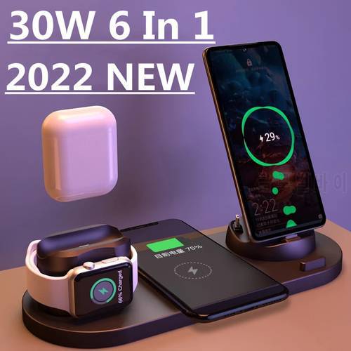 NEW 100W 10 In 1 Fast Wireless Charger Charging Dock Station For iPhone 13 12 11 Pro XS MAX XR Apple Watch 7 6 5 AirPods Pro