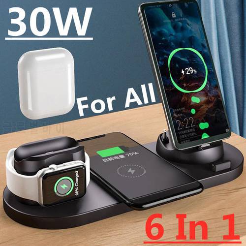 100W 10 in 1 Wireless Charger Stand For iPhone 13 12 11 XS XR Fast Charging Dock Station for Airpods Pro Apple Watch iWatch 7