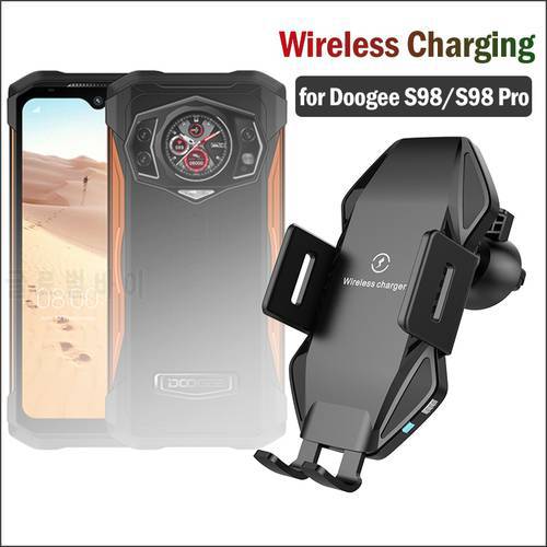 10W Qi Car Wireless Charging Stand for DOOGEE S98/S98 Pro Rugged Phone Holder Wireless Charger for Doogee S98 Pro Car-Charger