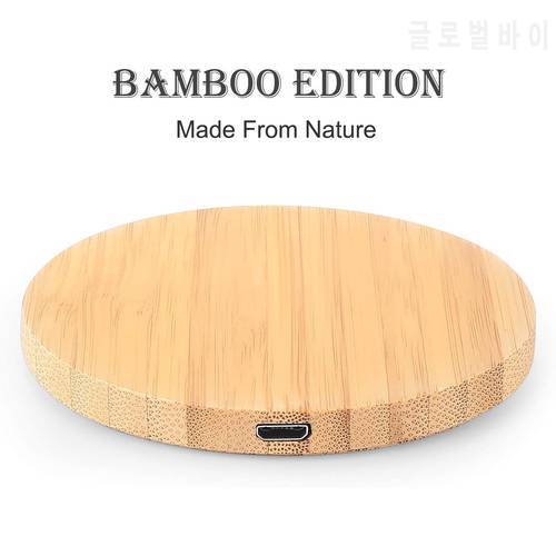 Bamboo Wood 15W Qi Wireless Charger USB C Fast Charging Pad For iPhone 14 13 12 Pro Max 11 XS Max X XR 8 Plus Samsung S10 Note9