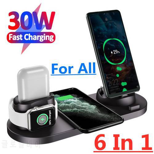 100W 10 in 1 Wireless Charger for iPhone 13 12 11 Pro Max X Fast Charging Pad Stand Dock Station for Apple Watch 7 6 Airpods