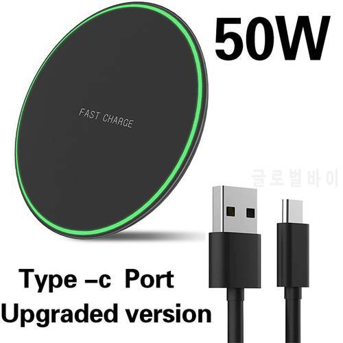 NEW 50W Fast Qi Wireless Charger Pad for iPhone 13 12 11 X Pro Max For Samsung Galaxy S21 S20 S10 S9 S8 Xiaomi Wireless Charging