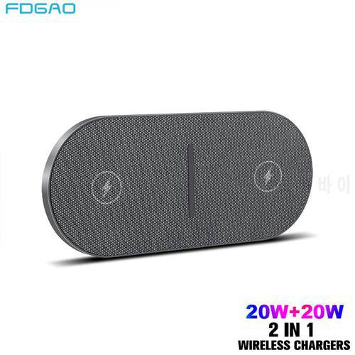 Fast 20W Dual 2in1 Wireless Charger Pad for Airpods Pro for iPhone 8 X XR XS 11 12 13 14 Samsung S22 S21 S20 Induction Charging