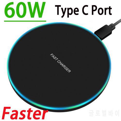60W Wireless Charger Pad for iPhone 14 13 12 11 Pro Max Induction Fast Wireless Charging Station for Samsung Xiaomi Chargers