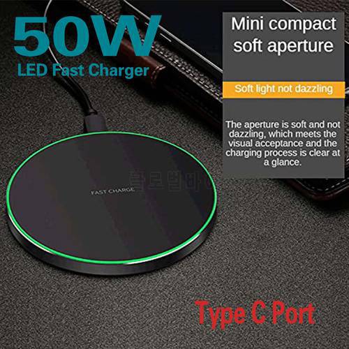 50W Fast Wireless Charger Charging Pad For Apple iPhone 13/12/SE/11/X/XR/8,AirPods Samsung Galaxy/Note S21/S20/S9,Galaxy Buds
