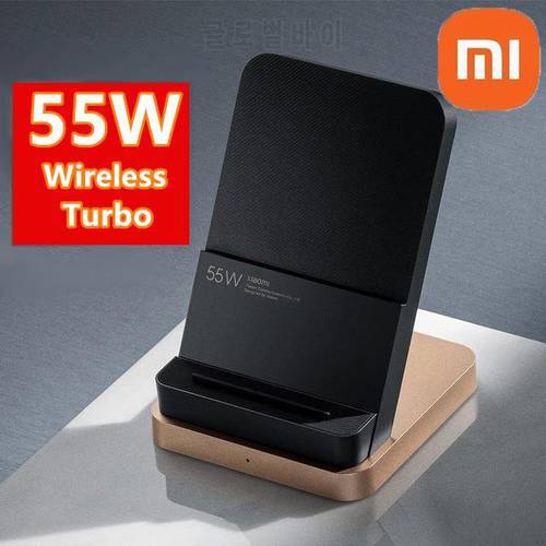 Original 55W Xiaomi QI Wireless Charger Turbo Charge Type C QC 4.0 Fast Charging Stand Dock For Xiaomi MIX 4 MI 12 11 10 Pro