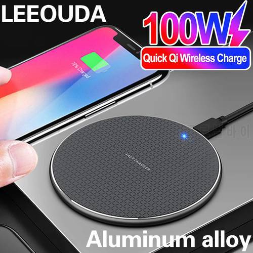 100W Wireless Charger for iPhone 13 12 11 Xs Max X XR 8 Plus Fast Charging Pad for Ulefone Doogee Samsung Note 9 Note 8 S10 Plus