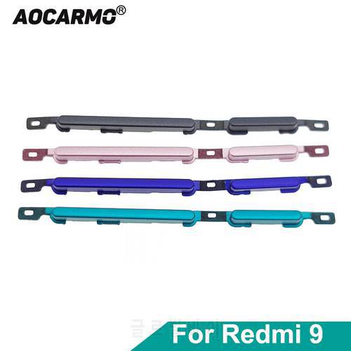Aocarmo For Xiaomi Redmi 9 Power On Off Button + Volume Up Down Buttons Side Switch Key Replacement Part