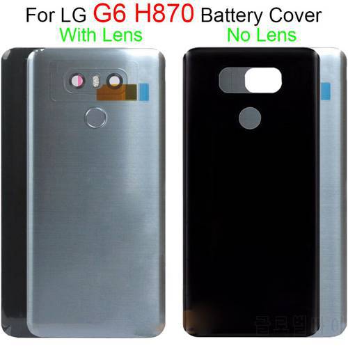 New Back Cover For LG G6 Battery Cover Housing Glass For H870 H871 H873 LS993 + Fingerprint Button Camera lens Adhesive Sticker