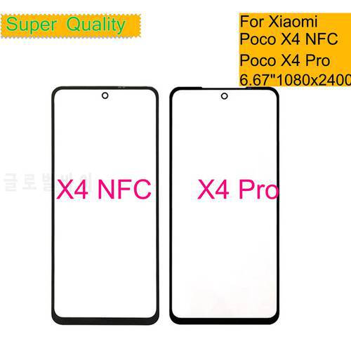10Pcs/Lot For Xiaomi Poco X4 NFC Touch Screen Panel Front Outer Glass Lens For Xiaomi Poco X4 Pro 5G LCD Glass Front With OCA