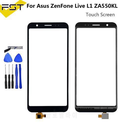 5.45&39&39For Asus ZenFone Live L1 ZA550KL X00RD Touch Screen Digitizer Sensor Front Outer Glass Lens Without LCD+ Tools