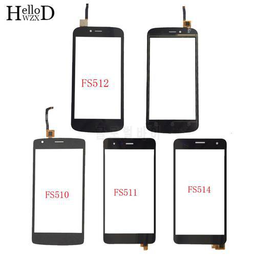 Mobile Touch Screen Digitizer Panel For Fly FS510 FS511 FS512 FS514 Touch Screen Lens Sensor Fornt Glass 3M Glue Wipes
