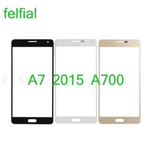 For Samsung Galaxy A7 2015 A700 A700H A700F A700FD Touch Screen Front Panel Glass Lens Front Outer LCD Glass Replacement