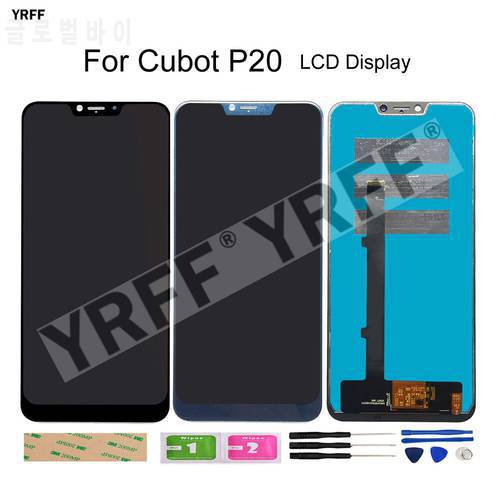 P20 Black/Blue 100% Tested LCD Screens For Cubot P20 LCD Display+Touch Screen Digitizer Assembly Phone Repair Parts Free Tools